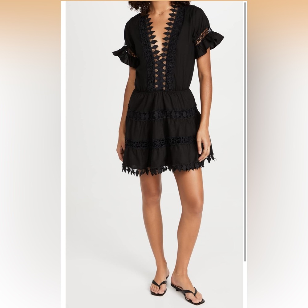 Peixoto Black Ruffle Sleeve Mini Dress - Picture 4 of 5